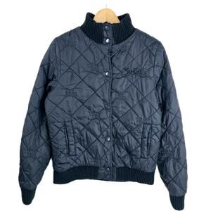 Vintage No Fear So Cal AOP Black Quilted Jacket Medium Y2K Grunge Skater